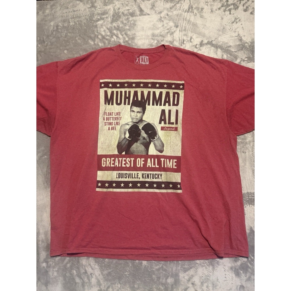 Ali T-Shirt Men 4XL Red Muhammad Ali Greatest Of All Time Graphic Tee